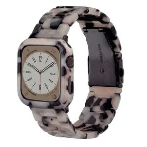 BCBG Tortoise Shell Apple Watch Resin Band W/ Bumper Case